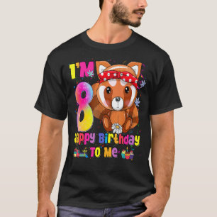 8 Year Old Girl Princess Little Red Panda 8th Bi T-Shirt