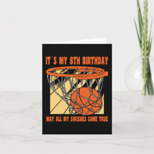 8 Year Old Happy 8th Birthday Basketball 8th Birth Card