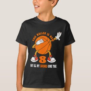 8 Year Old Happy 8th Birthday Basketball 8th Birth T-Shirt