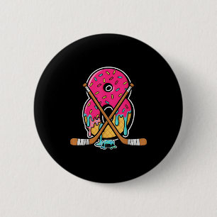 8 Year Old Hockey Ice Cream Drip Youth 8th Birthda 2 Inch Round Button