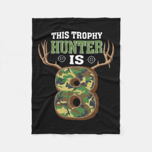 8 Year Old Hunting 8th Birthday Party Deer Hunter Fleece Blanket
