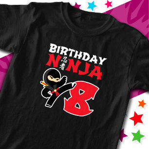 8 Year Old Karate Ninja Party Kids 8th Birthday T-Shirt