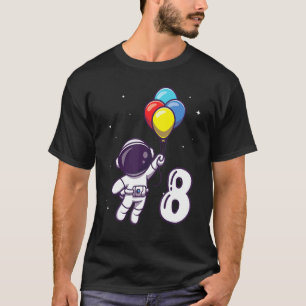 8 Year Old Kid Birthday Party Astronaut Day Outer  T-Shirt