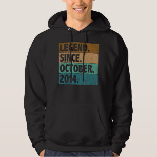 8 Year Old  Legend Since October 2014 8th Birthday Hoodie