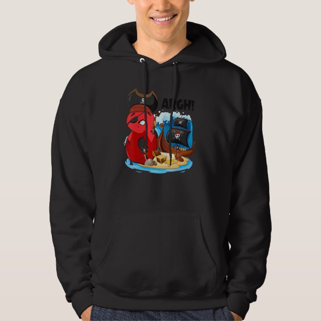 8 Year Old Pirate Birthday Pirates Ship Arr 8th Bi Hoodie (Front)