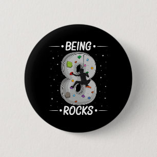 8 Year Old Rock Climbing 8th Birthday Adventures C 2 Inch Round Button