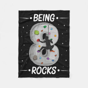 8 Year Old Rock Climbing 8th Birthday Adventures C Fleece Blanket