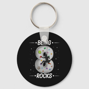 8 Year Old Rock Climbing 8th Birthday Adventures C Keychain
