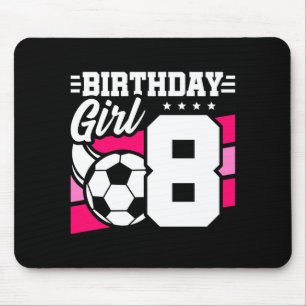 8 Year Old Soccer Football Party 8th Birthday Girl Mouse Pad