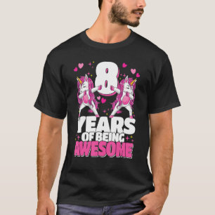 8 Years Of Being Awesome 8th Birthday Dabbing Unic T-Shirt