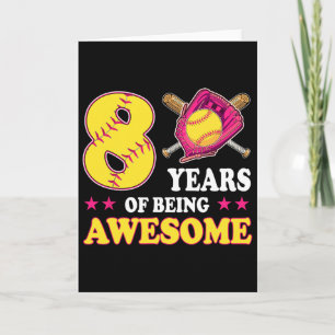 8 Years Of Being Awesome Softll Girl 8th Birthday Card