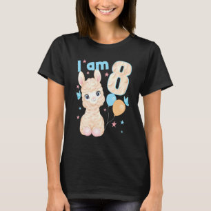 8 Years Old 8 Birthday Outfit Boy Girl Lama T-Shirt