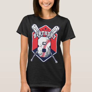 8 Years Old 8th Baseball Birthday Party Theme Boys T-Shirt