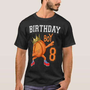 8 Years Old 8th Birthday Basketball boy T-Shirt