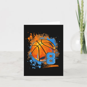 8 Years Old 8th Birthday Basketball  Card