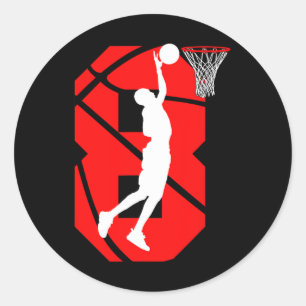 8 years Old 8th Birthday Boy Basketball lovers Classic Round Sticker