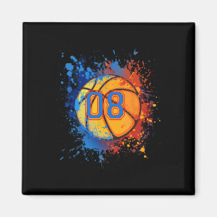 8 Years Old 8th Birthday Bysketbyll Gift For Boys Magnet