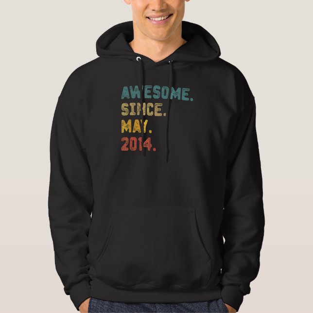 8 Years Old  Awesome Since May 2014 8th Birthday 3 Hoodie (Front)