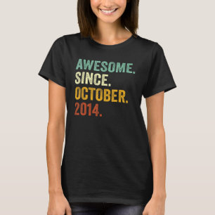8 Years Old  Awesome Since October 2014 8th Birthd T-Shirt