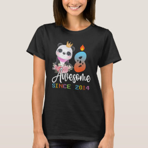 8 Years Old Birthday Panda Party Kids Boys Girls T-Shirt