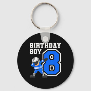 8 Years Old Boy Ice Hockey Player 8th Birthday Kid Keychain