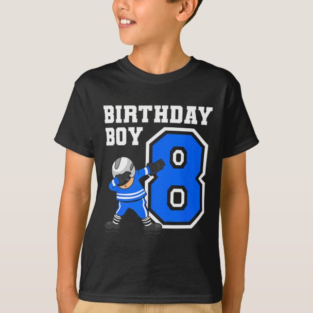 8 Years Old Boy Ice Hockey Player 8th Birthday Kid T-Shirt (Front)
