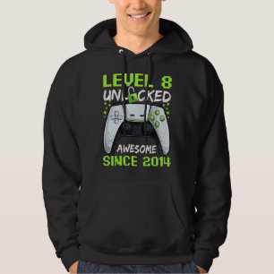 8 Years Old Gamer Boy Birthday 8 Level Unlocked 2 Hoodie