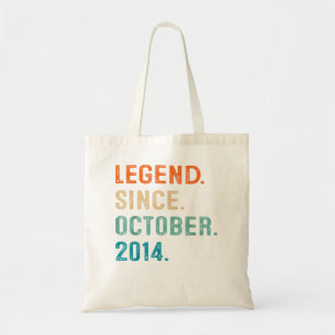 8 Years Old Gifts Legend Since October 2014 8th Bi Tote Bag