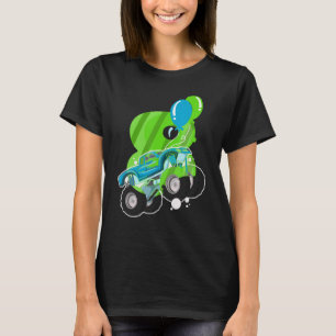 8 Years Old Kid Monster Truck Birthday Party T-Shirt