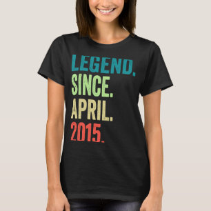 8 Years Old Legend Since April 2015 8th Birthday   T-Shirt
