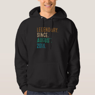 8 Years Old Legend Since August 2014 8th Birthday Hoodie