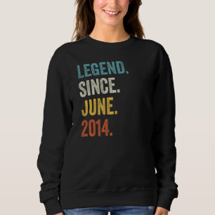 8 Years Old Legend Since June 2014 8th Birthday Sweatshirt
