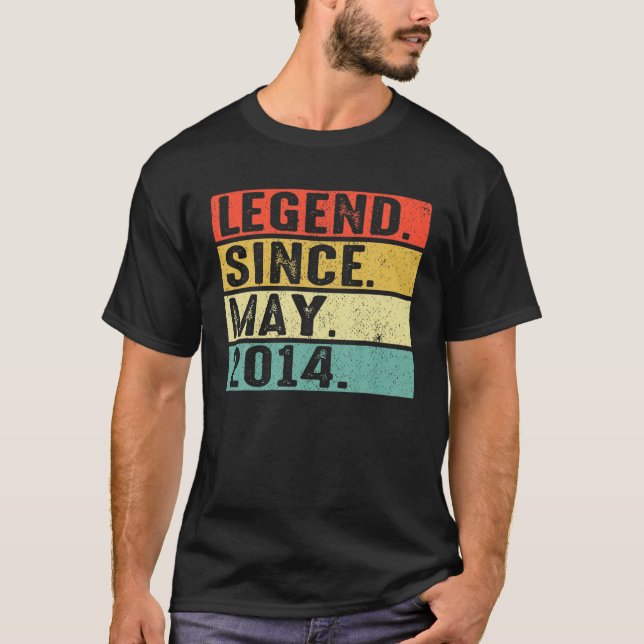 8 Years Old Legend Since May 2014 8Th Birthday Gif T-Shirt (Front)