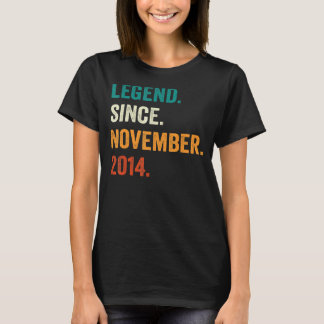 8 Years Old Legend Since November 2014 8th Birthd T-Shirt