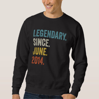 8 Years Old Legendary Since June 2014 8th Birthday Sweatshirt