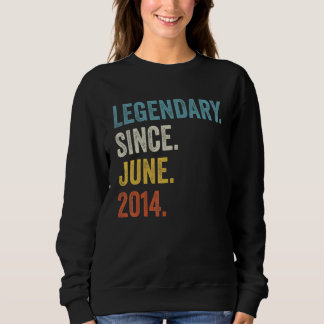 8 Years Old Legendary Since June 2014 8th Birthday Sweatshirt