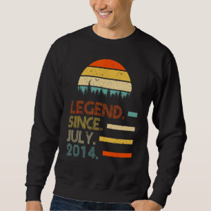8 Years Old Retro Birthday Legend Since July 2014 Sweatshirt