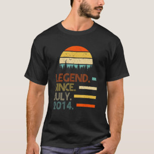 8 Years Old Retro Birthday Legend Since July 2014 T-Shirt