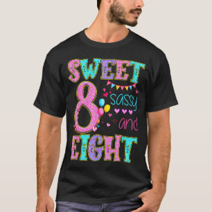 8 Years Old Sweet Sy And Eight Birthday Girl Donut T-Shirt