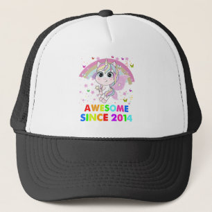 8 Years Old Unicorn Cutie 8th Birthday Unicorn Gif Trucker Hat