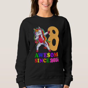 8 Years Old Unicorn Dabbing 8th Birthday Girl Unic Sweatshirt