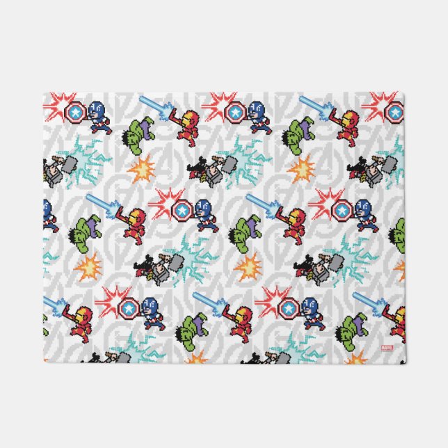 8Bit Avengers Attack Doormat (Front)