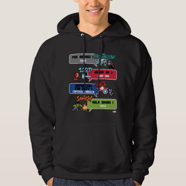 8Bit Avengers Attack Hoodie (Front)