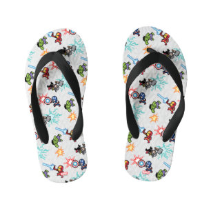 8Bit Avengers Attack Kid's Flip Flops