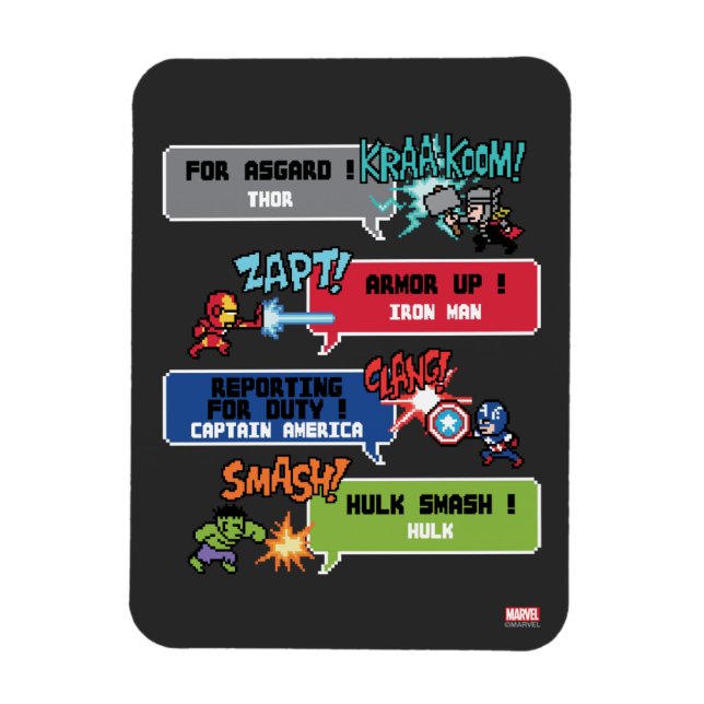 8Bit Avengers Attack Magnet (Vertical)