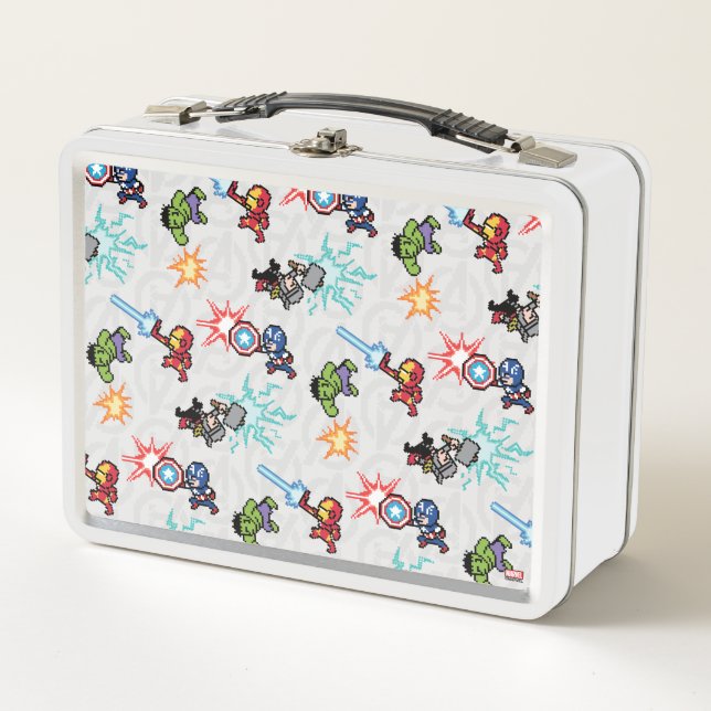 8Bit Avengers Attack Metal Lunch Box (Front)