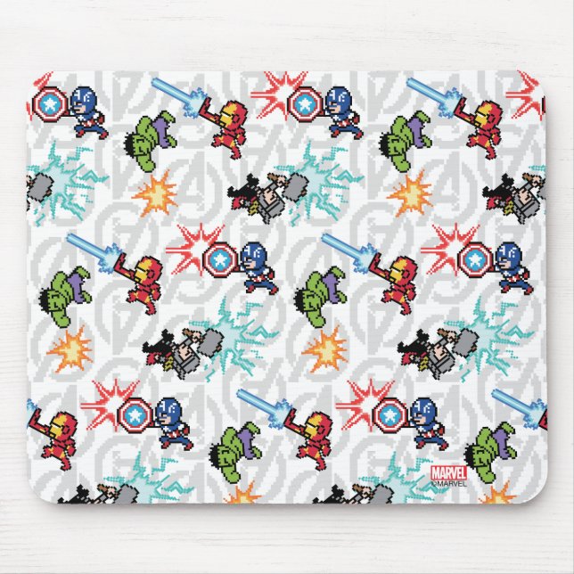 8Bit Avengers Attack Mouse Pad (Front)