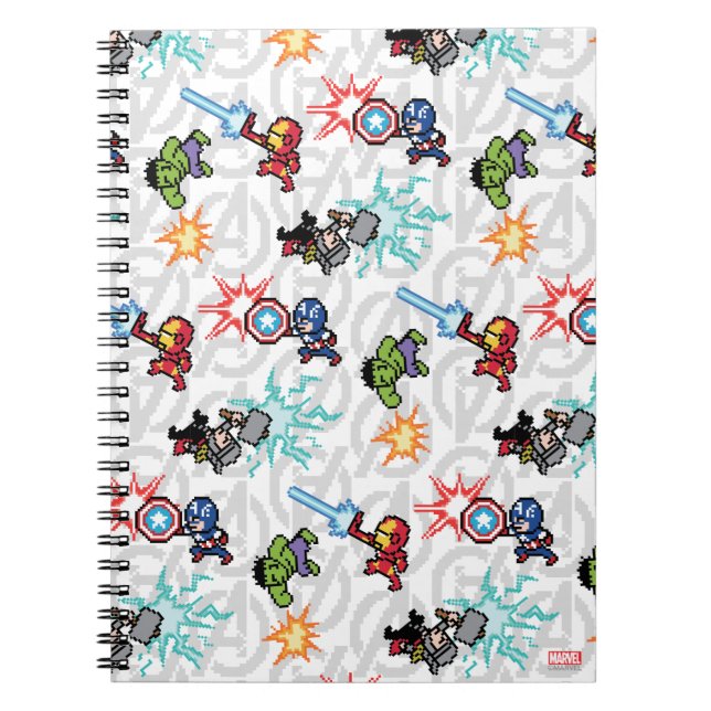 8Bit Avengers Attack Notebook (Front)