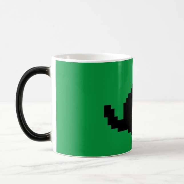 8bit Black Cat Green Mug (Left)