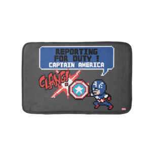 8Bit Captain America Attack - Reporting For Duty! Bath Mat